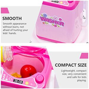 Toyvian Mini Makeup Brush Cleaner Plastic Electric Washing Machine Automatic Dollhouse Cosmetic Powder Puff Washer Device Sponge Cleaning Tool for Girls Ladies