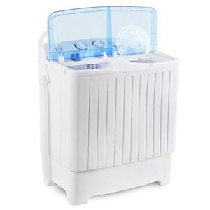 Nouva 17.6lbs Portable Washing Machine, Mini Compact 2 In 1 Twin Tub Washer and Spin Dryer with Timer Control for Apartments, RVs, Camping, Dorms