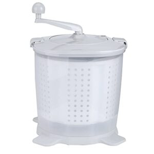 kudoo mini portable washing machine, hand cranked clothes washer, manual operation non electric laundry washer underwear washer with a detachable dehydration basket for home dormitory gray