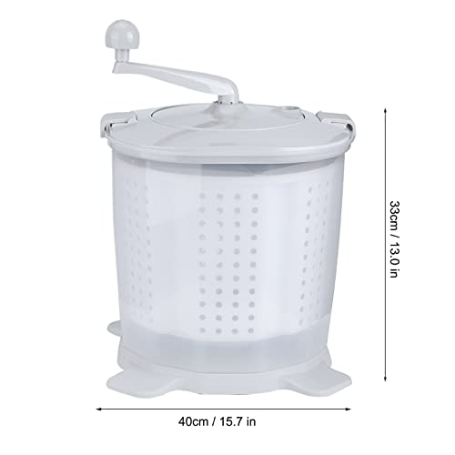 Kudoo Mini Portable Washing Machine, Hand Cranked Clothes Washer, Manual Operation Non Electric Laundry Washer Underwear Washer with a Detachable Dehydration Basket for Home Dormitory Gray