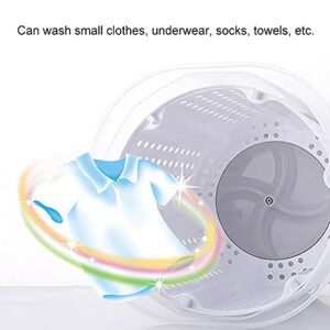 Kudoo Mini Portable Washing Machine, Hand Cranked Clothes Washer, Manual Operation Non Electric Laundry Washer Underwear Washer with a Detachable Dehydration Basket for Home Dormitory Gray