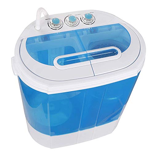 HomGarden 10lbs Portable Washing Machine with Twin Tub Electric Compact Washing Machine Mini Laundry w/Washer&Spinner, Gravity Drain Pump and Drain Hose