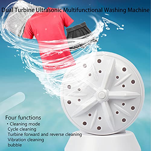YEmirth Ultrasonic Washing Machine, Double Power Version, 2023 Upgraded Portable Twin Turbo Washer, Portable Washing Machine with USB and Speed Control for Travel Business Trip or College