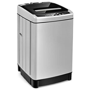 arlime 2 in 1 compact mini laundry machine full-automatic washing machine 1.5 cu.ft capacity portable laundry washer & spin dryer w/ long inlet & outlet hose for apartments, condos, dorms, rv’s camping living (grey)