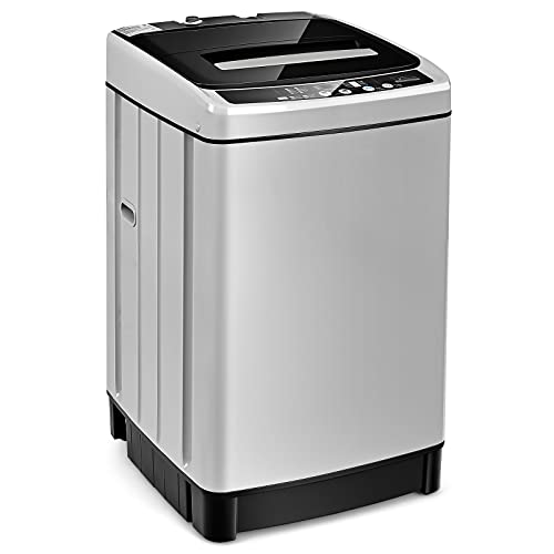 ARLIME 2 in 1 Compact Mini Laundry Machine Full-Automatic Washing Machine 1.5 Cu.Ft Capacity Portable Laundry Washer & Spin Dryer W/ Long Inlet & Outlet Hose For Apartments, Condos, Dorms, RV’s Camping Living (Grey)