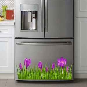 crocus grass fridge & washing machine vinyl decal (print, 27×10)