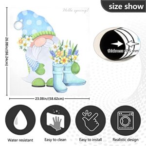 Garden Gnome Rubber Boots Dishwasher Magnet Cover Front Door Spring Flowers Decorative Refrigerator Covers Magnetic Sheet Sticker Wash Machine Fridge Panel Decal for Kitchen Appliance 23x26 in