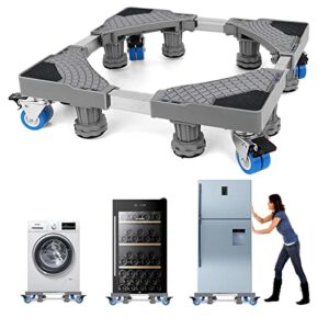mobile roller, washing machine stand base,mobile base for dryer refrigerator furniture roller base with stronger locking 4 rolls 8 feets (grey, 4 rolls 8 feets)