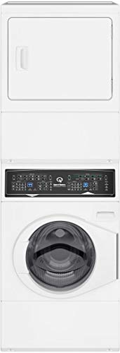 Speed Queen SF7003WE 27" Electric Stacked Washer and Dryer with Stainless Steel Tub, Balance Technology, Control Lock, Moisture Sensor, in White
