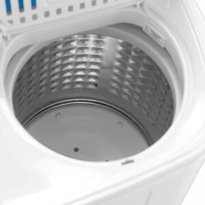 Imseigo Compact Portable Mini Compact Twin Tub with Built-in Drain Pump Washing Machine 13Lbs Washer Spain Spinner Portable Washing Machine Blue+White