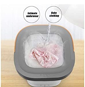 Foldable Portable Mini Washing Machines - Silica gel Bucket Type Portable Washing Machine Dehydrator,Suitable for Baby Clothes Students and Travel Self-Driving 110V-220V DGRSXS (Pink+Dehydration)