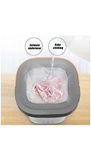 Foldable Portable Mini Washing Machines - Silica gel Bucket Type Portable Washing Machine Dehydrator,Suitable for Baby Clothes Students and Travel Self-Driving 110V-220V DGRSXS (Pink+Dehydration)