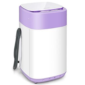 costway portable washing machine, built-in drain pump, 8lbs capacity, full-automatic washer with 6 programs, 6 water levels, child lock, compact washer and spinner combo for rv, dorm, apartment (purple)