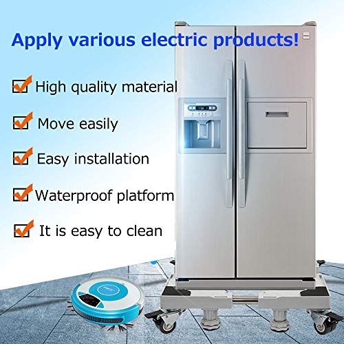 Multi-Functional Furniture Dolly Roller Base Adjustable Movable Base Refrigerator Stand for Washing Machine Refrigerator and Dryer (4 feet 8wheels)