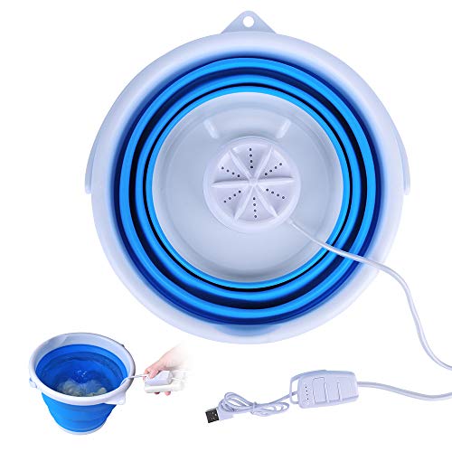 10L Portable Mini Washing Machine, Folding Turbo Washing Compact Ultrasonic Turbine Washer Lightweight Travel Laundry Washer USB Powered Camping Apartments Dorms RV Business Trip Clothes