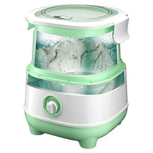 foldable portable mini washing machine and dryer, 10 min fast washer and 3 min rotate drying, 6.6 lb capacity save water and energy,green