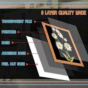 Tup Simple Pattern of Daisy Flower Dishwasher Door Sticker Cover Vinyl Magnetic Panel Decal Refrigerator Magnets 23W26H inch