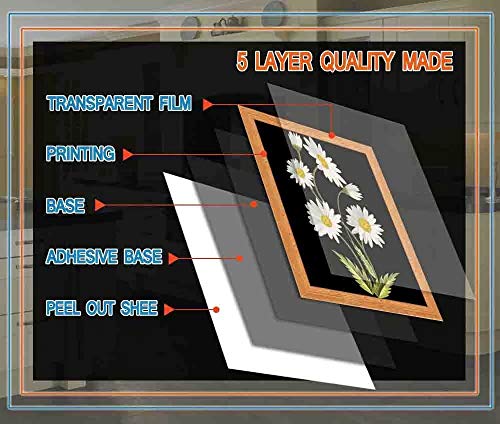 Tup Simple Pattern of Daisy Flower Dishwasher Door Sticker Cover Vinyl Magnetic Panel Decal Refrigerator Magnets 23W26H inch