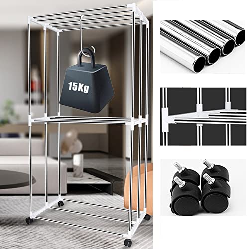 Portable Clothes Dryer, Electric Dryers For Clothes Full Size, Electric Clothes Dryer Machine Double Layer Stackable Clothes Drying Rack