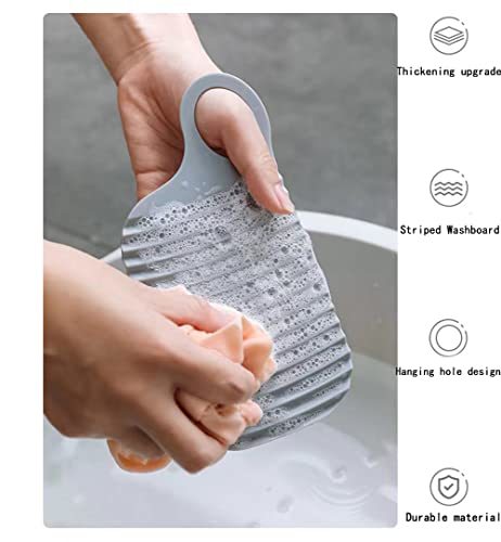Ainior Portable Travel Mini Washboard,Handheld Plastic Washboard,Multifunctional Small Household Washboard Suitable for Hand Washing Diaper, Sock, Underwear(3 Pack)
