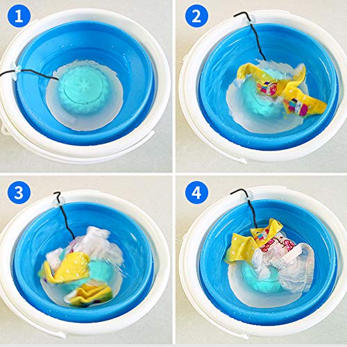 Portable Mini Washing Machine with Foldable Bucket Ultrasonic Vibration Turbine Rotating Folding Washer for Underwear/Underpants/Baby Clothes/Socks