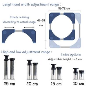 Pedestal For Washing Machine, Home Heavy-Duty Adjustable Appliance Base For Tumble Dryers Refrigerator,(Stainless-steel)-12foot-20cm