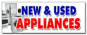 48″ new & used appliances decal sticker refrigerator washer dryer delivery