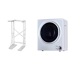 black+decker bwds washer dryer stacking rack stand, white & panda 110v 850w electric compact portable clothes laundry dryer with stainless steel tub apartment size 1.5 cu.ft