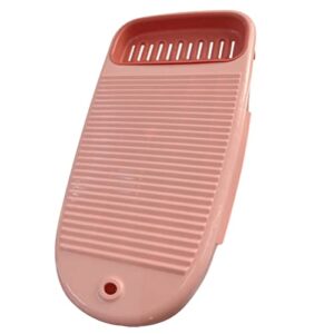 angoily laundry washboard plastic laundry washboard portable anti skid washing board old fashioned laundry washer manual clothes washing tool for home travel pink
