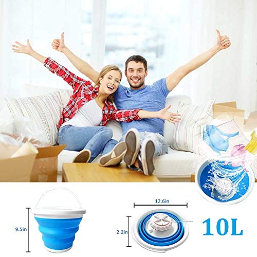 Mini Washing Machine With Foldable Tub Portable Personal Rotating Ultrasonic Turbines Washer USB Convenient Laundry for Travel Home Business Trip