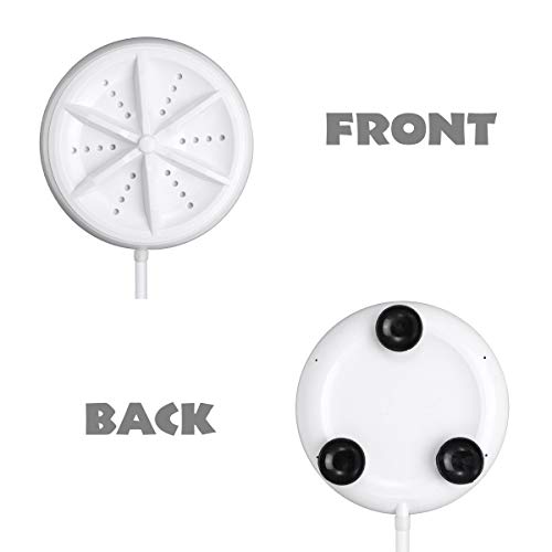 Mini Washing Machine Portable Ultrasonic Turbine Washer,Portable Washing Machine with USB for Travel Business Trip or College Rooms (A), White