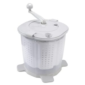 manual washing machine, non electric portable compact hand powered mini washing machine, washer and spin dryer, hand crank clothes washer for dorms, apartments, camping