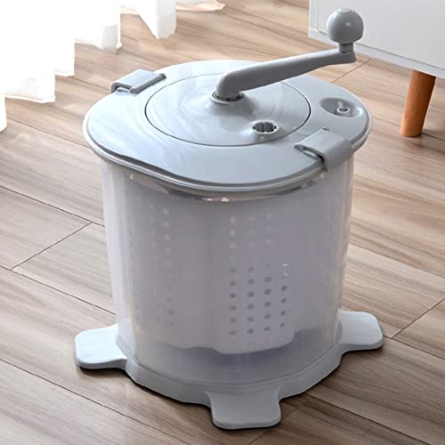 Manual Washing Machine, Non Electric Portable Compact Hand Powered Mini Washing Machine, Washer and Spin Dryer, Hand Crank Clothes Washer for Dorms, Apartments, Camping