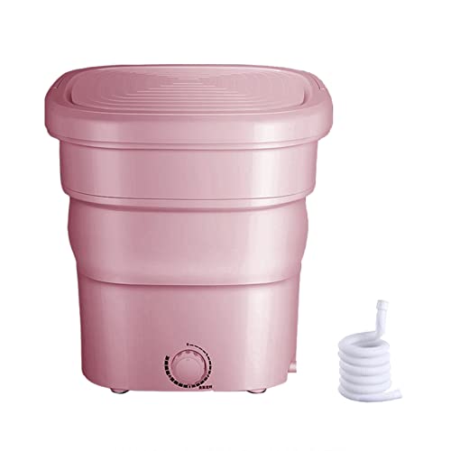 11L Mini Portable Washing Machine,Foldable Laundry Tub Underwear Foldable Washer Blue Ray Sterilization, Apartment Home Self-Driving Tour,for Baby Clothes, Socks, Towels, Great (Color : Pink)