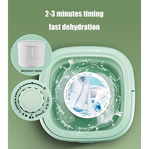 11L Mini Portable Washing Machine,Foldable Laundry Tub Underwear Foldable Washer Blue Ray Sterilization, Apartment Home Self-Driving Tour,for Baby Clothes, Socks, Towels, Great (Color : Pink)