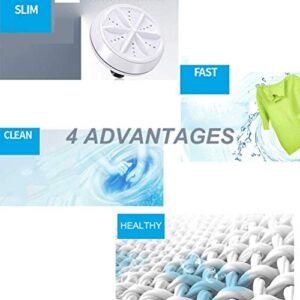 Mini Ultrasonic Washing Machine Portable Turbo Personal Rotating Washer USB Cloth Washer for Travel Business Trip Apartment Little Clothes (Type B 6W ATUO)