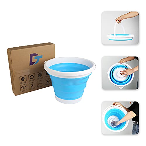 D&T Foldable Mini Tub Washing Machine, Portable Compact Ultrasonic Turbine USB Washer for Apartments, Laundry, Camping Dorms, Home Travel Business Trips