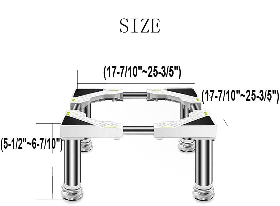 Washing Machine Base Stand, with 4 Heavy Duty Adjustable Feet Hight 10-13cm, Universal Multi-functional Base Holder for Dryer Refrigerator Furniture Washing Machine, Max Load 550LB (4legs-Hight10cm)