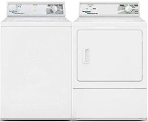 speed queen top load lwn432sp115tw01 26″” washer with ldg30rgs113tw01 27″” gas dryer commercial laundry pair in white