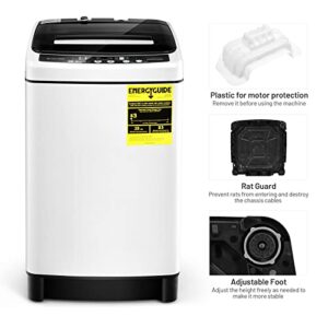 Mayjooy Portable Washing Machine, 1.5 cu.ft Full-Automatic Washer w/11lbs Capacity, 8 Wash Programs & 10 Water Levels, Compact Laundry Washer and Dryer Combo, Top Load Washer for Apt/Dorm (White)