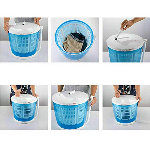 Mini Washing Machine Portable Washing Handle Tool Manual Compact Washer Traveling Outdoor Compact Spin Dryer Hand-operated Washer and Dryer Combo