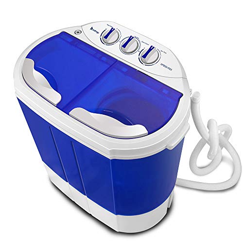 MengK ZOKOP XPB30-RS3 10.4Lbs Semi-Automatic Twin Tube Washing Machine US Standard White & Blue