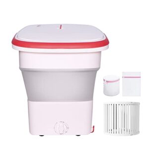 Portable Washing Machine - Mini Washing Machine with Drain Basket & 3 Mesh Laundry Bags, Portable Washer for Underwear, Bra, Baby Clothes, Socks, Stockings,Chinese Plug (Requires Additional Converter)