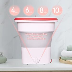 Portable Washing Machine - Mini Washing Machine with Drain Basket & 3 Mesh Laundry Bags, Portable Washer for Underwear, Bra, Baby Clothes, Socks, Stockings,Chinese Plug (Requires Additional Converter)