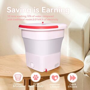 Portable Washing Machine - Mini Washing Machine with Drain Basket & 3 Mesh Laundry Bags, Portable Washer for Underwear, Bra, Baby Clothes, Socks, Stockings,Chinese Plug (Requires Additional Converter)