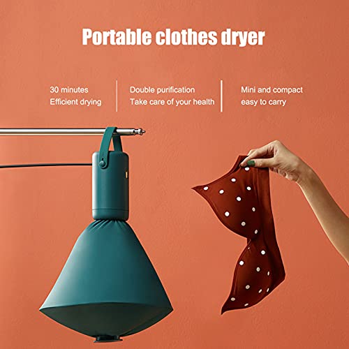 FASJ Clothes Dryer, Mini Portable Electric Dryer Machine 2 Gears Adjustable 5L Capacity for Ladies Underwear/Gym Clothes/Socks/Panties, Travel Size Smart Dryer for Home Apartments Dorm Camping(Green)