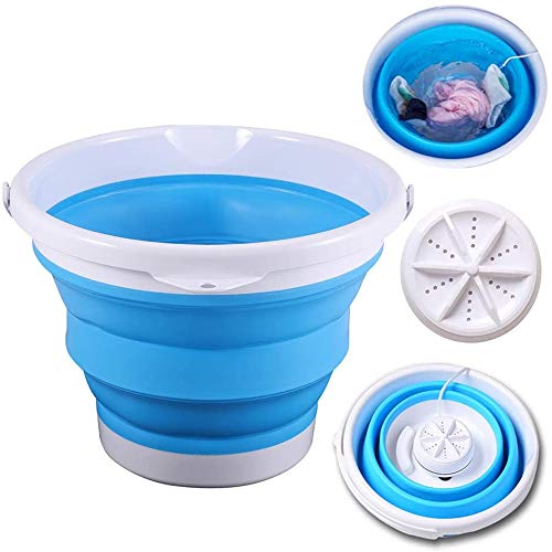 Portable Mini Foldable Washing Machine with Turbo Compact Ultrasonic Washer, Folding laundry Lazy Magic Tub, USB Powered, Lightweight Washer for Home Travel