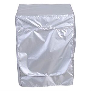 silver washing machine cover waterproof sunscreen cover front load washer dryer coat protection washer cover