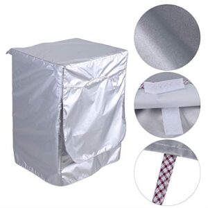 Silver Washing Machine Cover Waterproof Sunscreen Cover Front Load Washer Dryer Coat Protection Washer Cover