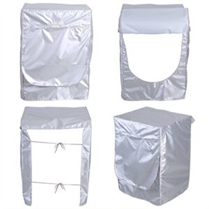 Silver Washing Machine Cover Waterproof Sunscreen Cover Front Load Washer Dryer Coat Protection Washer Cover